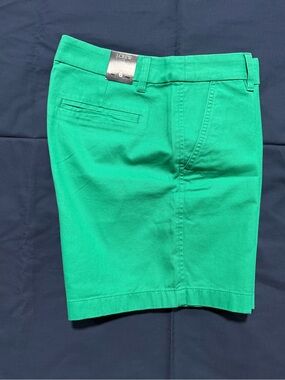 J. Crew Emerald Green Flat Front Chino Shorts